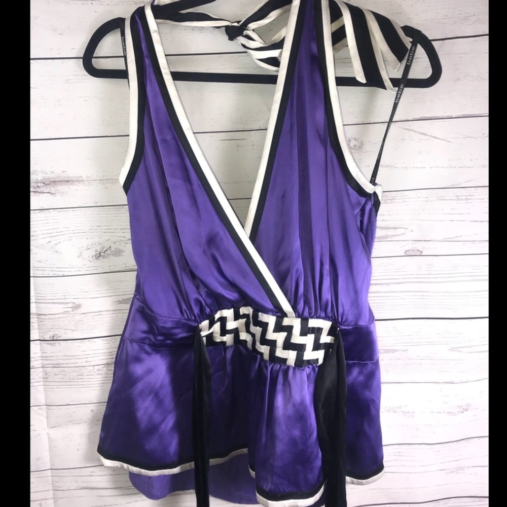 Bebe  purple satin halter top